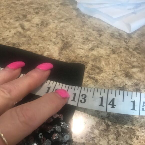 Forever 21 Sequin Skirt Small Black Waistband - Picture 5 of 10